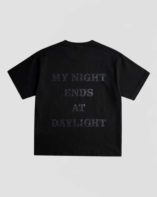 FOR THE CLUB MIDNIGHT GLITTER TEE OVERSIZE BLACK