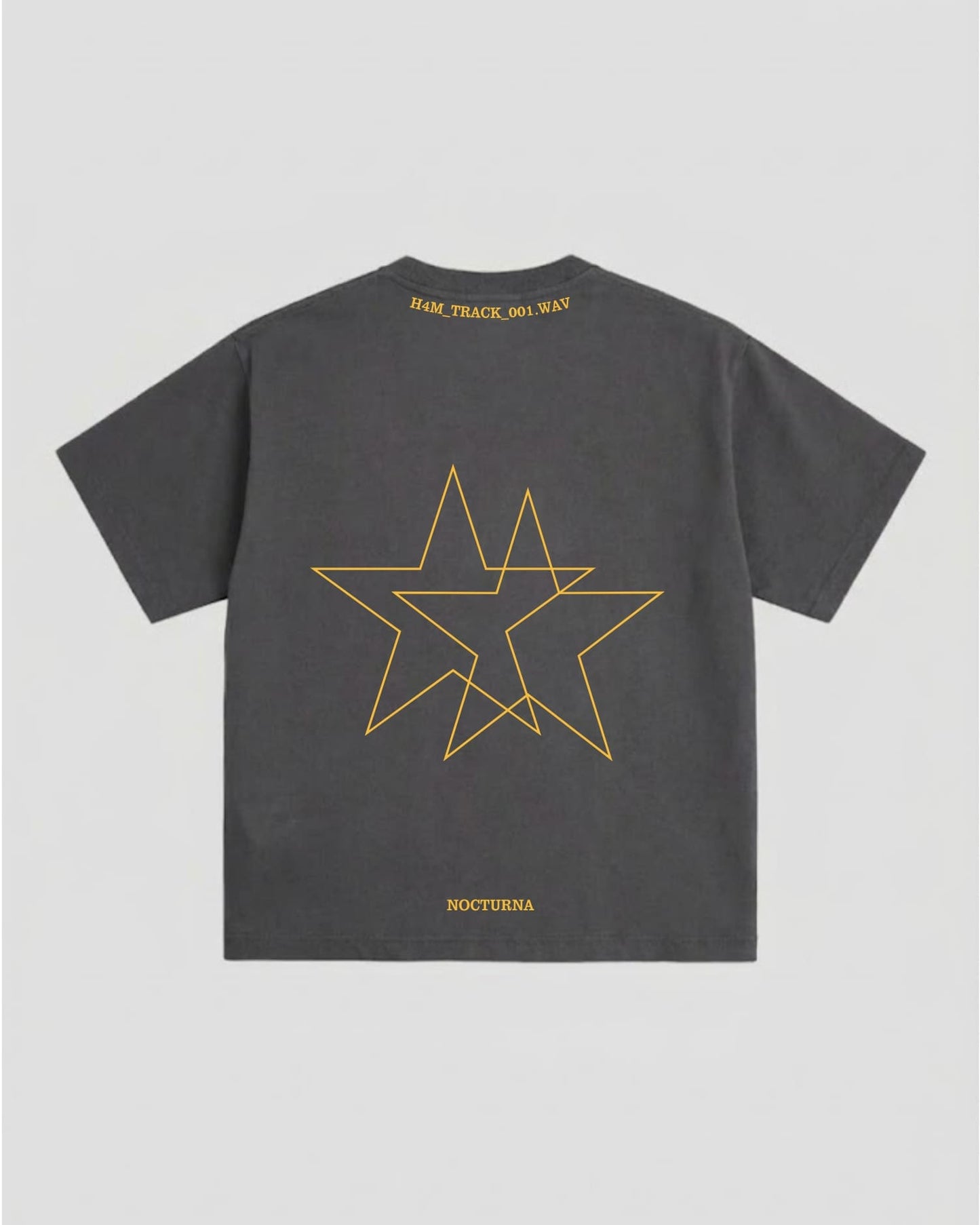 NOCTURNA STAR TEE BOXY-FIT DARK GREY & YELLOW