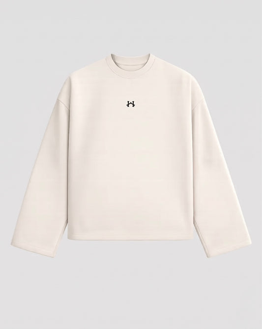 NOCTURNA CROPPED LONGSLEEVE WHITE & BLACK