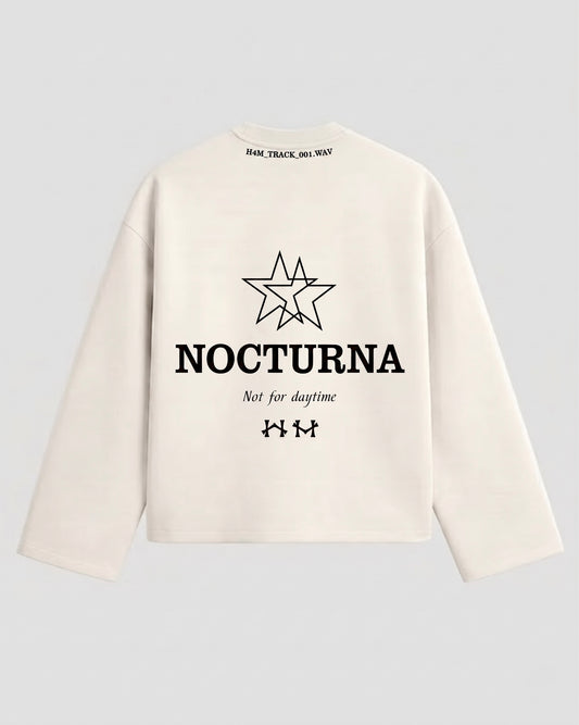 NOCTURNA CROPPED LONGSLEEVE WHITE & BLACK
